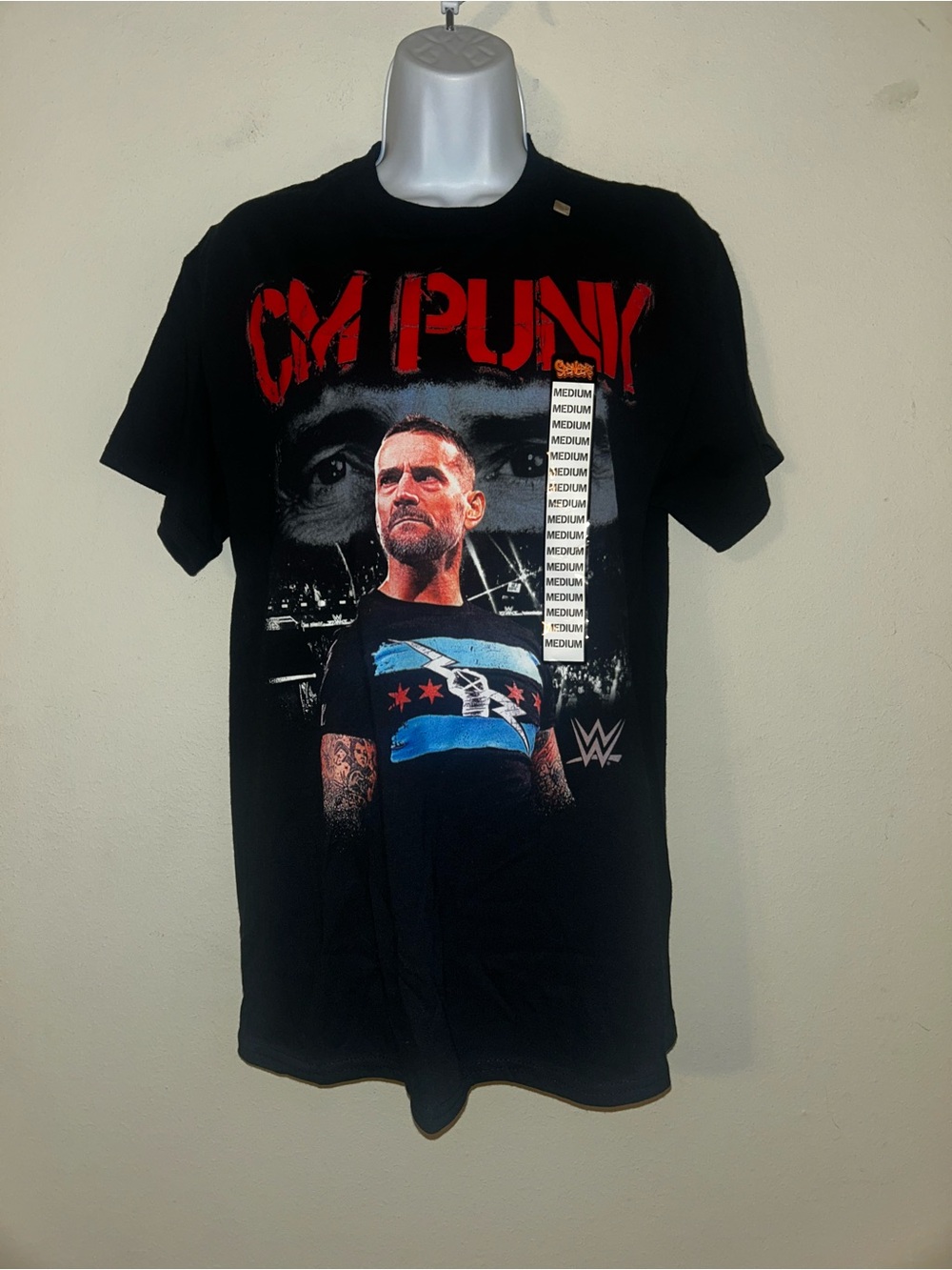 WWE CM Punk Graphic in Front and Back T-Shirt NWT